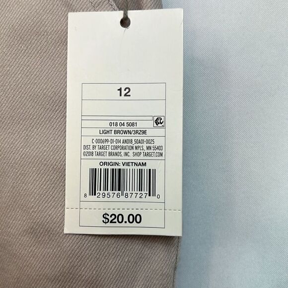 A New Day Straight Crop stretch beige jeans size 12R NWT - Picture 7 of 11